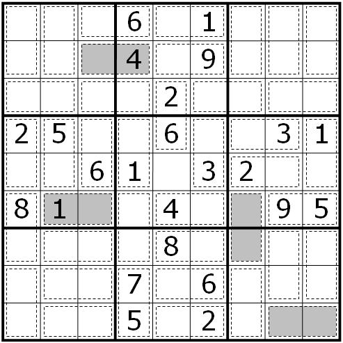 23. Domino Sudoku (Arvid Baars) Place all the given dominos exactly once in the dotted white