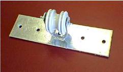 12GA steel clevis w/ 2-1/4" porcelain insulator. Base plate is 3/16" x 3" x 8" steel.