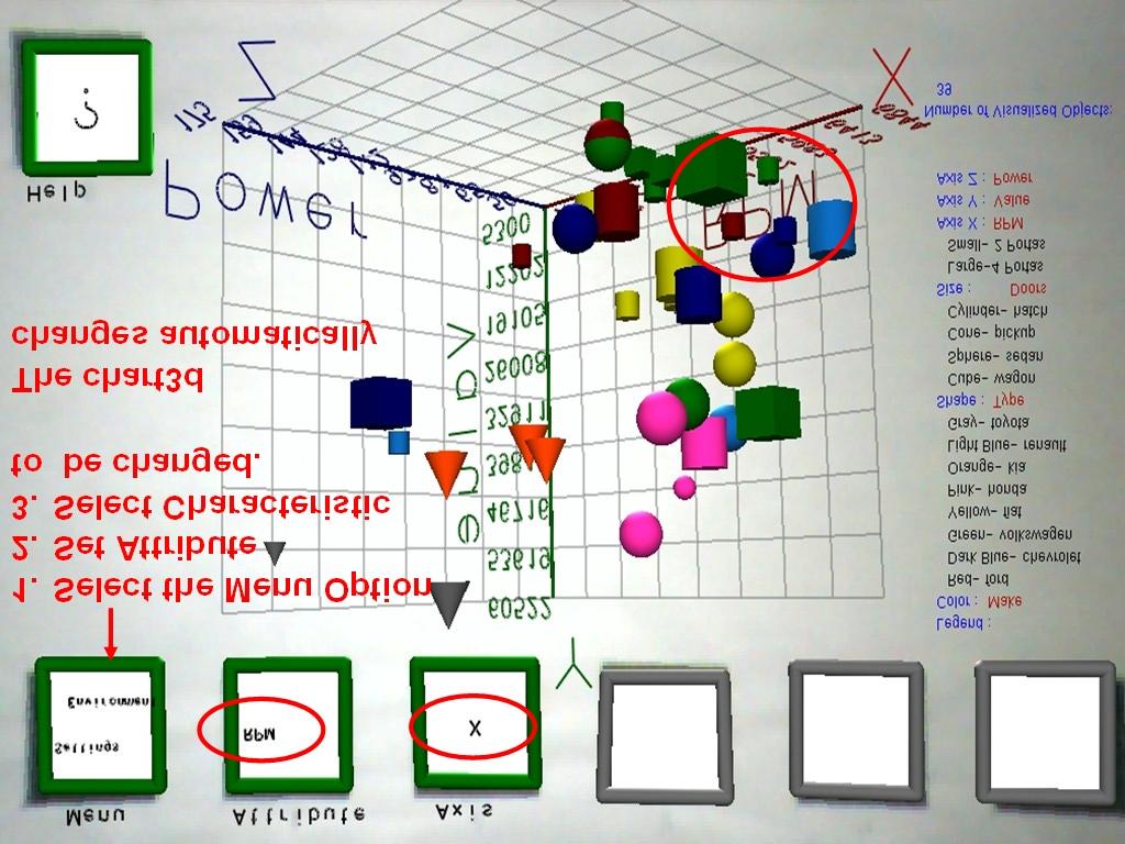Figure 4 illustrates the real position and the virtual content of each marker used in the augmented interface.