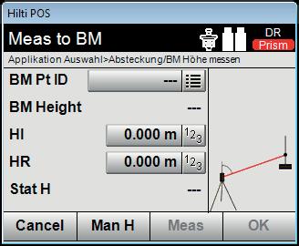 3.2 Determining heights If you wish to work with heights, the "Heights" setting in the Select Station Type Mu must be set to [On].