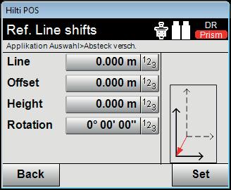Select the building control line directly from the plan. Define the control line by selecting 2 points. Measure the control line. Confirm the dialog.
