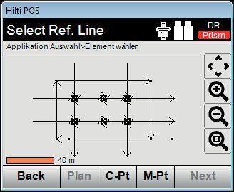 Confirm the selection and continue. After defining the referce control line, the positions of points relative to this line can th be specified.