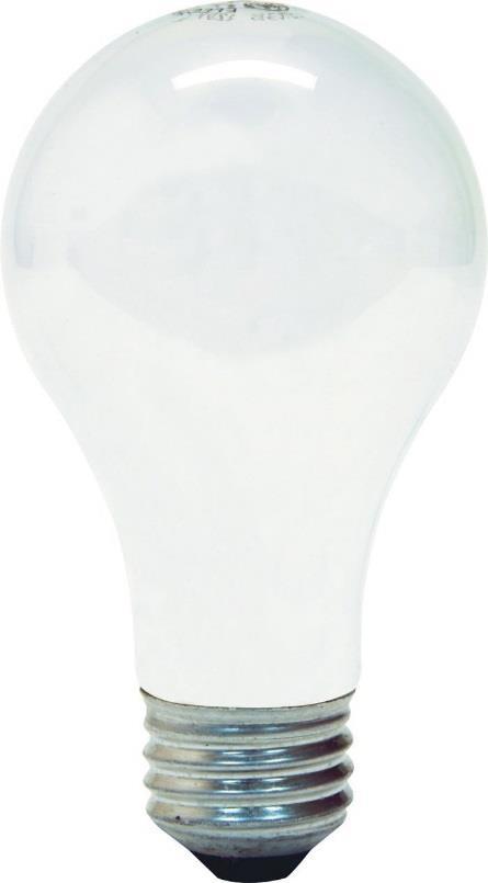 Product No: 100A-120V Energy Used: 100W Volts: 120V Base: Medium (E26) Bulb Shape: A-19 Brightness (Lumens):