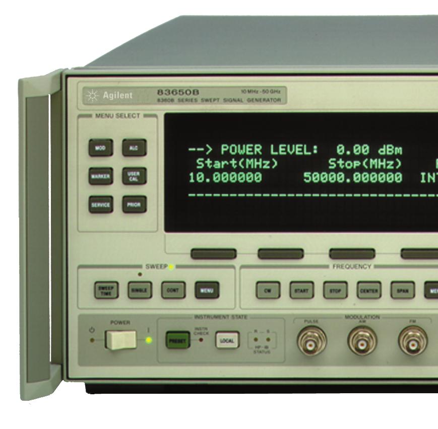 3 Agilent 8360B series only Internal modulation generator Pulse AM and scan Simultaneously pulse and amplitude modulate the output signal to simulate an antenna scan for radar and EW receiver testing.