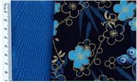 LAF0403 Asian theme blue fabric with butterflies (some pink)