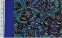 LAF0409 Green/blue/purple butterflies edged with gold, plus plain blue