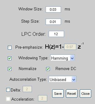 Chapter 3 Speech Feature Toolbox Design 49 Figure 3.4: LPC Parameter Configuration Interface GUI Layout 3.3.2 Batch Processing Mode Speech recognition research usually requires extracting speech features from hundreds or even thousands of source files.