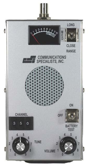 R-300 RECEIVER CONTROLS 1. ANTENNA JACK 2. METER 3. RANGE SWITCH 1 4. ON-OFF-BATTERY TEST SWITCH 5. VOLUME CONTROL 6.