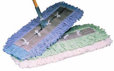 SSS Dust Mops SSS Super Disposable Dust Mop Pretreated for quick, easy dust removal. Tough blended yarn construction. Open-twist blend yarn provides enhanced pick up.