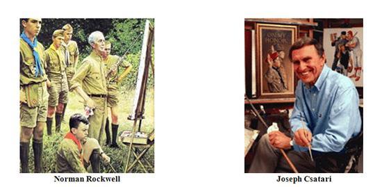 Joseph Csatari picked up the BSA's brushes in 1976 and continues to produce grand visions of the Scouting