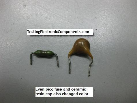 If you see a resistor color that is usually darker than normal then check that resistor and if possible directly replace