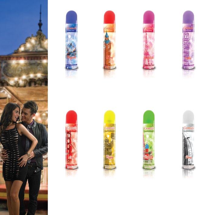 bodyspray Magical (Blue) Floral Fruity & Woody Allure (Orange) Chypre Fruity Seductive (Pink) Fruity & Floral Exotic (Violet) Floral & Oriental Love (Red) Floral Oriental Happy (Yellow) Floral