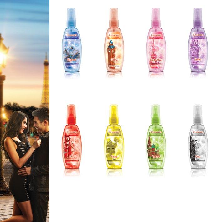bodymist Magical (Blue) Floral Fruity & Woody Allure (Orange) Chypre Fruity Seductive (Pink) Fruity & Floral Exotic (Violet) Floral & Oriental Love (Red) Floral Oriental Happy (Yellow) Floral