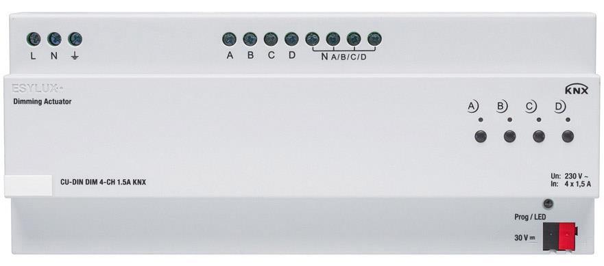 3 Product function The dimmer actuator can dim over one, two, four or six channels independent of AC load. Each channel output has maximum 1.
