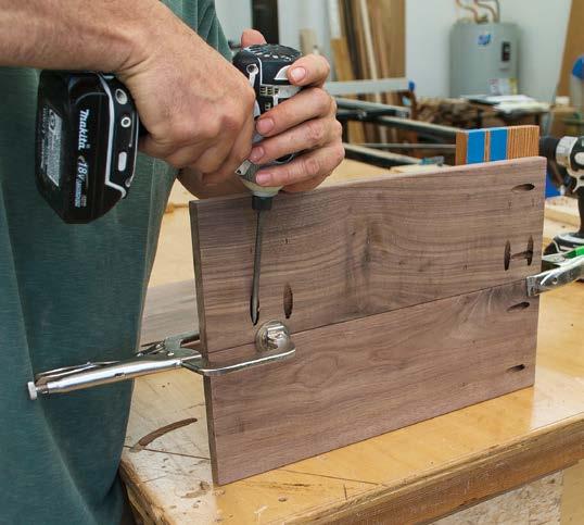 Clamp the right-angle jig to the end piece to help hold