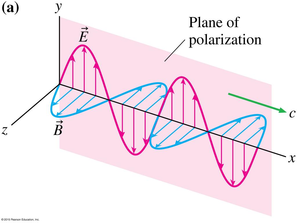 Polarization The plane containing the electric field vectors of an electromagnetic wave is called the plane of polarization.
