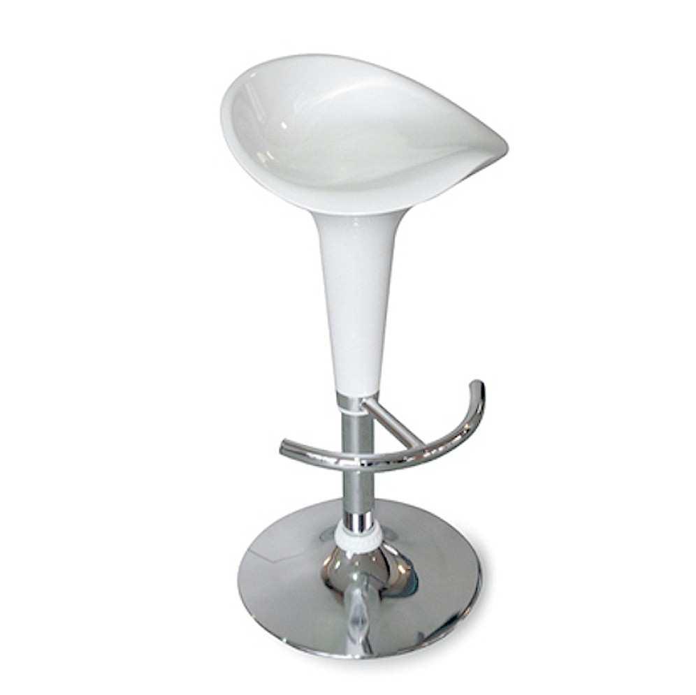 ROCK Barstool white or brown, with back-rest