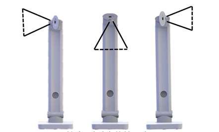 2.5 The rotation angle of the camera lens of the Document Camera The camera lens can be rotated 90 degrees at left or right Note: after rotating the Document Camera to the specified position, it can