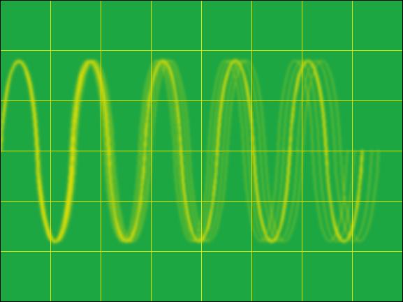 2.3. Verifying the Lowery signal A Lowery type silent sound FM signal should appear on an oscilloscope like this: At the left of the screen there should be a