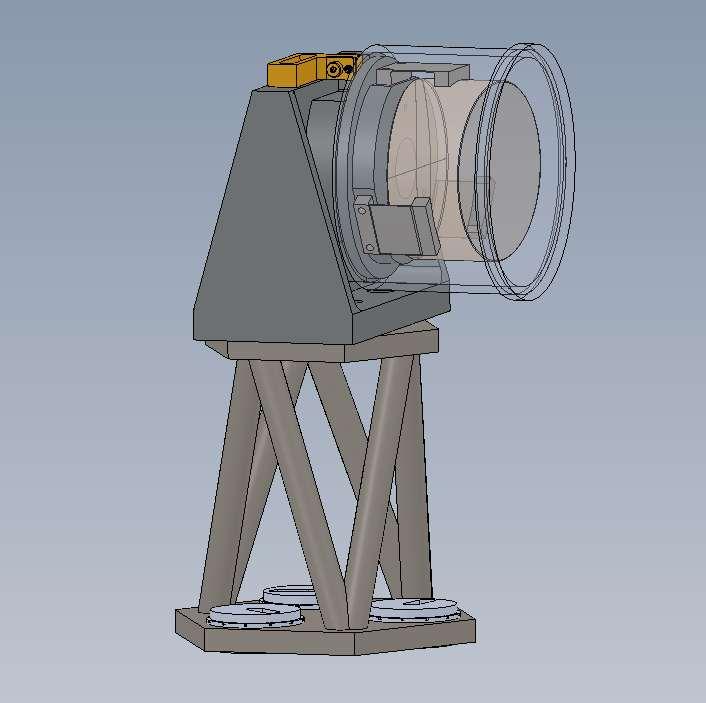 Figure 38. Mount used for all four off-axis parabolas. 7.2.3.3 Woofer DM Mount The low-order woofer DM (section 7.1.2.3) will be mounted with the same philosophy as stated in section 7.2.3.2, minimizing degrees of freedom for the sake of stability.
