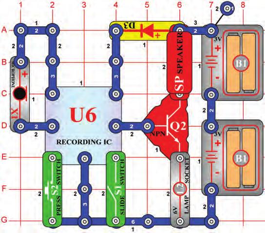 Project #308 Playback & Record OBJECTIVE: To demonstrate the capabilities of the recording integrated circuit. Build the circuit shown.