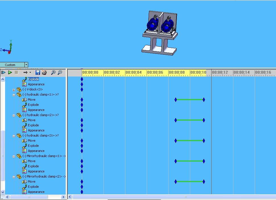 Figure5.7: Adjustment of keypoints for simulation of clamps The image shows keypoints created for simulating the clamps.