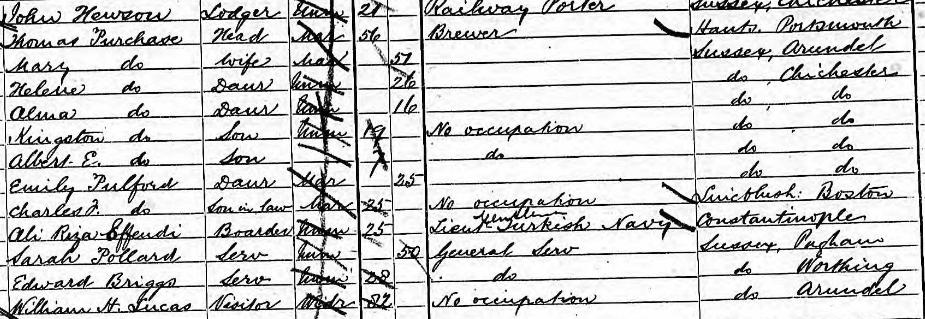 1871 English census for Sub Deanery, Chichester In the 1871 census, Thomas is shown as a brewer, born in Portsmouth, Hampshire, England. Mary, his wife was born in Arundel, Sussex, England.