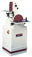 1950 watt motor 300mm disc, 150mm belt 2 cast iron sanding tables Sturdy cabinet with integrated dust port included