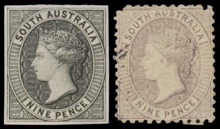 300 285 VO B/A Lot 285 1868-71 Rouletted Remainders Subsequently Perforated 9d grey-lilac SG 49, a couple of minor separation faults, very lightly