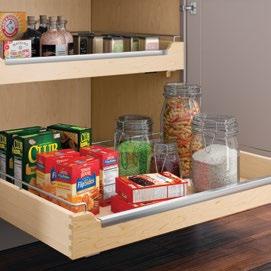 TOE KICK DRAWER Keep lesser-used items out of sight but within reach.