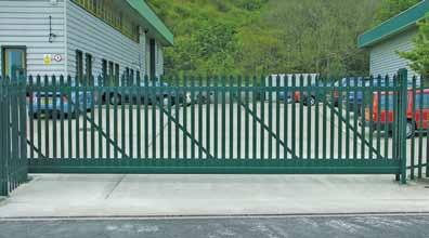 The Cantilever Sliding Gates have numerous applications and are ideal in situations where the ground is uneven as the gate runs across or bypasses the varying