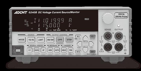 DC Voltage / Current Sources / Monitors 6240B 6241A/6242 Source monitor capable of high-speed pulse source and low-resistance measurement Source and measurement range Voltage: 0 to ±15 V, Current: 0