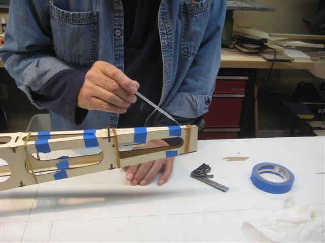 Now is the time to glue the parts together in the fuselage assembly (except for the fuel tank
