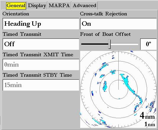 GMR 20/40 OPERATION > THE RADAR ADJUSTMENT MENU Map Cursor On/Off The Map Cursor On/Off setting turns the Map Page Cursor On or Off when operating in Split Screen Mode or when using two MFDs.