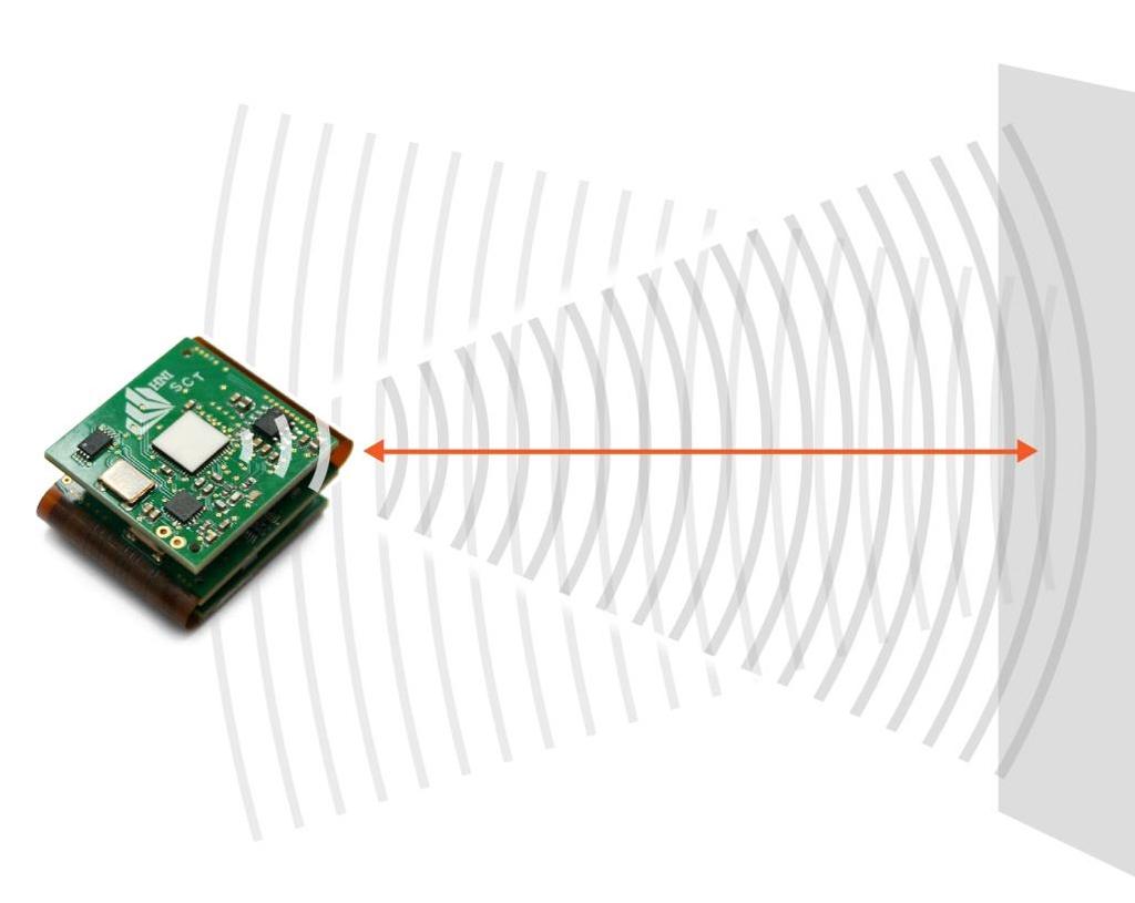 FCMW Radar Technology Short range distance measurement Measurement accuracy <1mm (<1µm in phase mode!