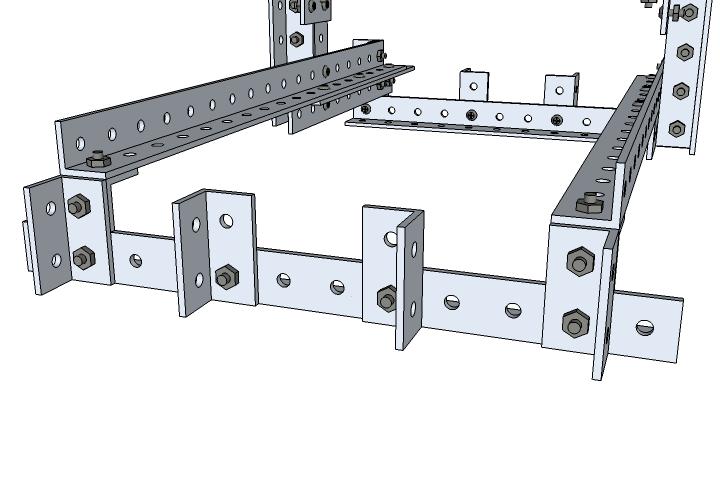 103-mini-CNC-assembly Stand Z axis with base beams on top of front and rear base assemblies,