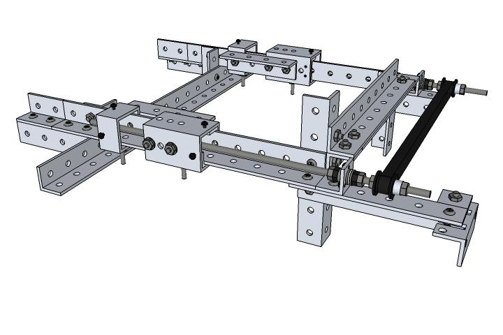 095-Z-axis-assembly Manually verify easy rotation of the belt-coupled threaded rods throughout the travel of the