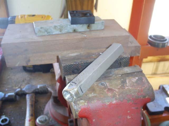 The next piece is used for bucking the rivets (mushrooming over). These tools are sometimes found in old hardware stores or you can make one like I did.