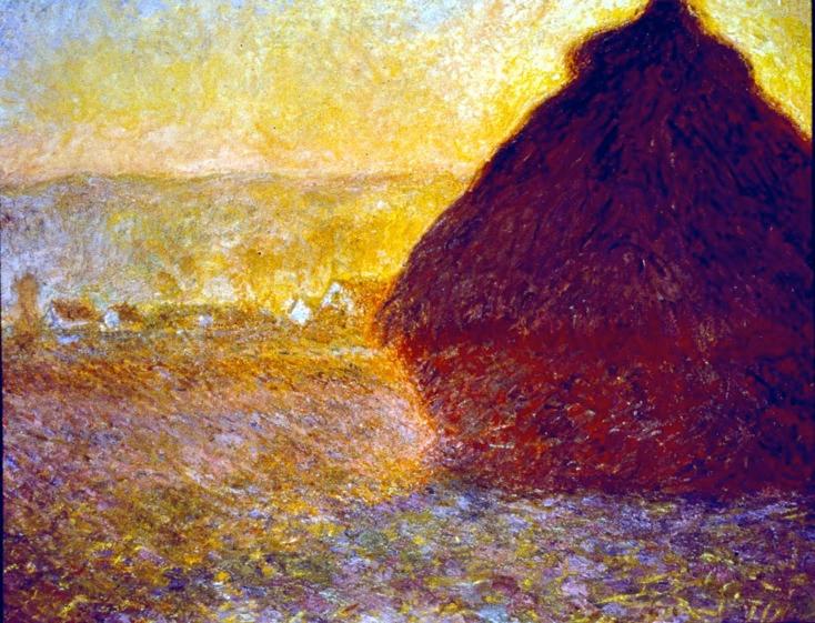 Monet, Haystack At Sunset, Oil on canvas, 1891 painted as a series.