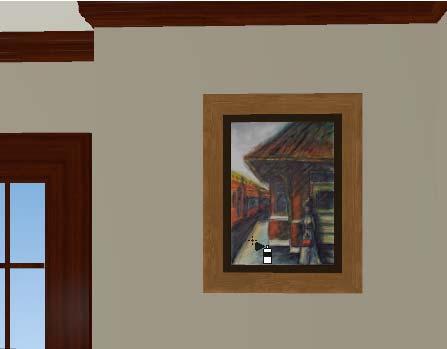 Home Designer Interiors 2015 User s Guide 4. Move your cursor over the middle area of the frame and click to apply the selected artwork.