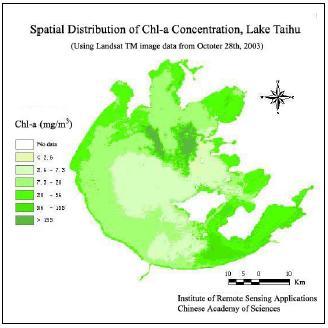 Remote Sensing Analysis Map of chl-a concentrations (in mgm-3), by