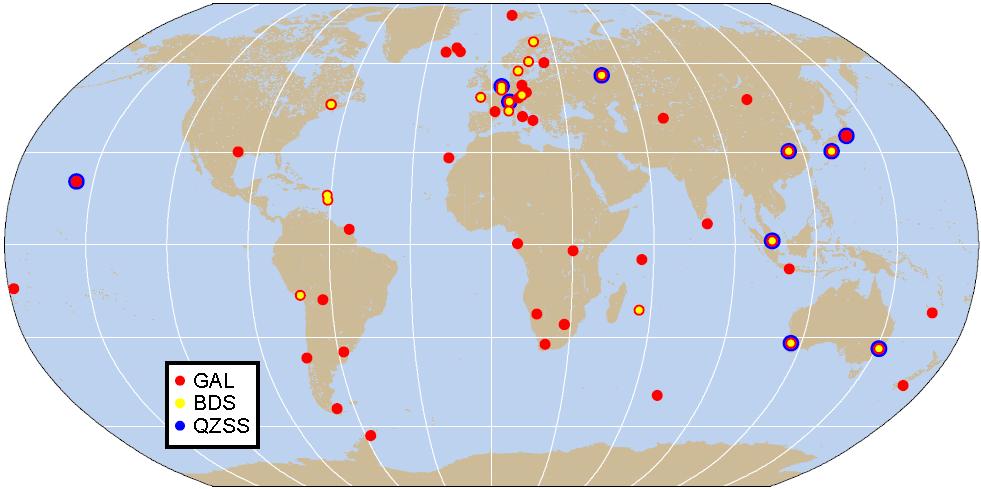 MGEX Network (April 2013) ~10 contributing agencies >70 stations worldwide Numerous R-T stations (NTRIP, RTCM3-MSM) 6 major receiver types, 7 major antenna types Tracking of Galileo, BeiDou, QZSS