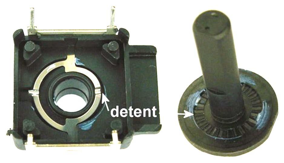 Opening Up An Encoder Inside the top of the rotary encoder case is a metal disc spring (also called a spring washer) with small raised areas.