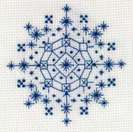 Snowflake #1 #3222 14ct 3.47 x 3.47 (88x88mm) #3223 16ct 2.89 x 2.