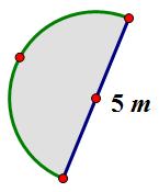 Problem Set Sample Solutions 1. Mark created a flowerbed that is semicircular in shape. The diameter of the flower bed is m. a. What is the perimeter of the flower bed? (Approximate to be.