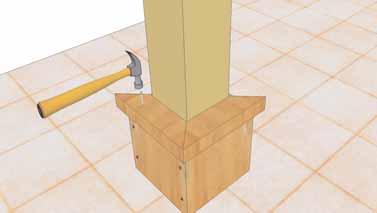 Cleated skirting piece are pre-drilled. Complete remaining skirting pieces around the post.