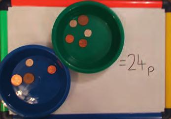 Can you make 50p using only one coin, two coins, three coins. four coins? Solve simple problems in a practical context including addition of money.