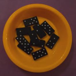 EYFS WEEK 2: DOMINOES Count an irregular arrangement of up to 10 objects. Place a selection of 10 dominoes in a bowl, with totals from 1 to 10.