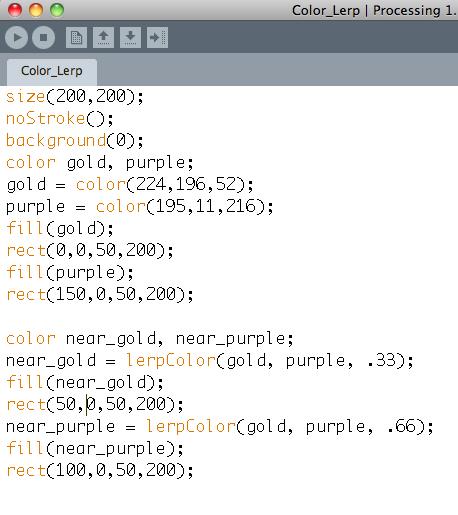 lerpcolor() There is a very interesting function called lerpcolor( ).