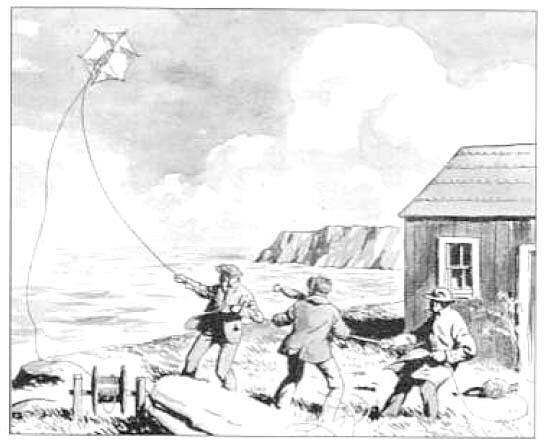 A little history first... He used a 500ft wire held aloft by a kite.